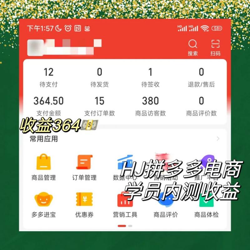 2023拼多多电商项目，稳定一天300～3000+，门槛低，出单快，一部手机即可完成